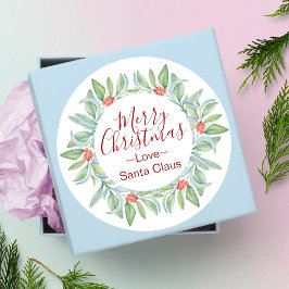 Adesivo Vinheta de Natal de Watercolor Wreath