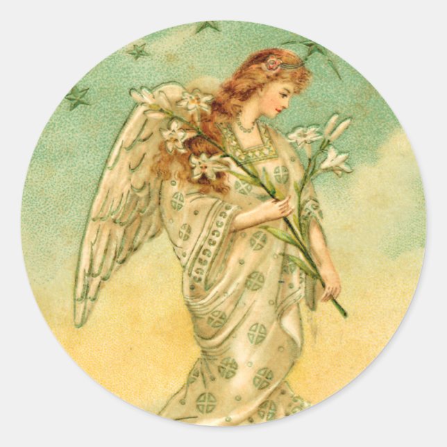 Adesivo Vinheta de Natal do Anjo Vitoriano (Frente)