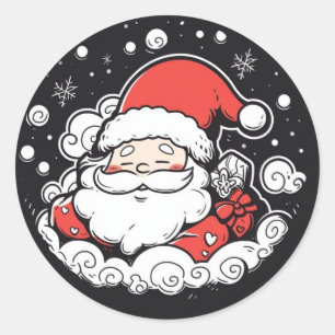 Adesivo Vinheta de Natal do Papai Noel