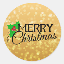 Adesivo Vinheta de Natal Dourada