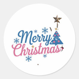 Adesivo Vinheta de Natal Festivo E Feliz, Coleta Redonda