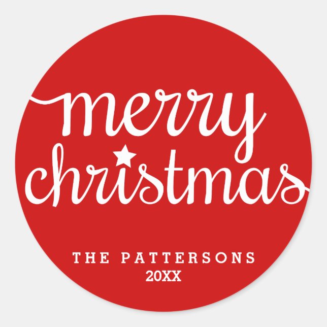 Adesivo Vinheta de Natal Festivo Vermelho Ronda Merry (Frente)