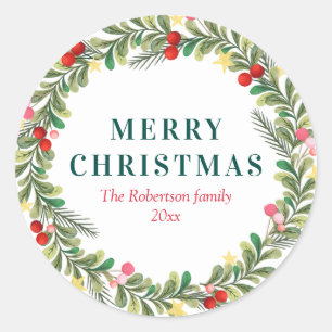 Adesivo Vinheta de Natal floral de inverno