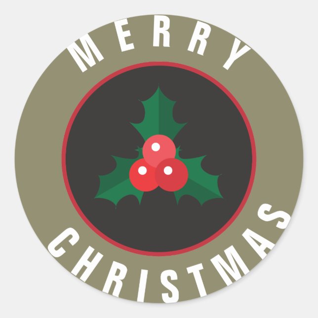 Adesivo Vinheta de Natal Holly & Berries (Frente)