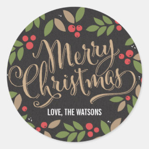 Adesivo Vinheta de Natal Holly espalhada