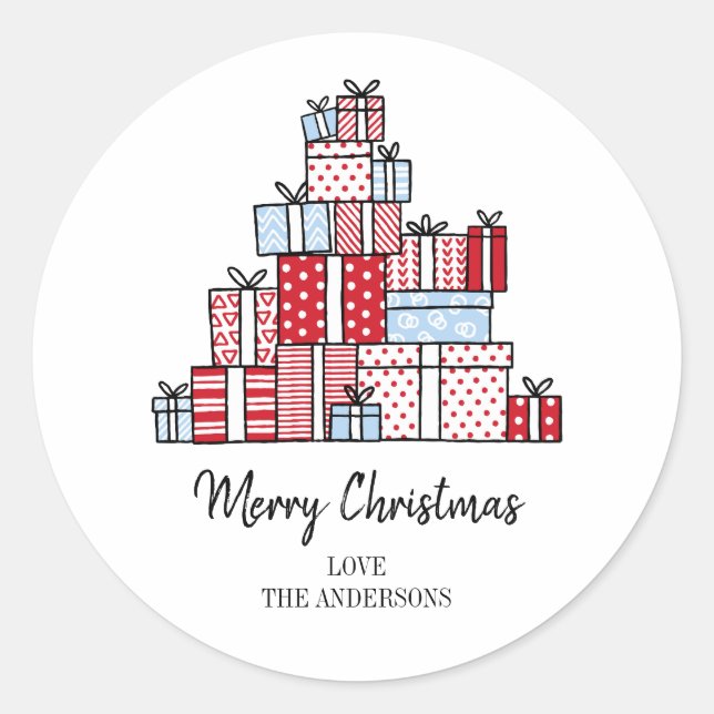 Adesivo Vinheta de Natal para presentes (Frente)