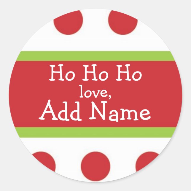 Adesivo Vinheta de Natal Personalizada Ho Ho (Frente)