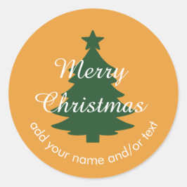 Adesivo Vinheta de Natal Personalizada Laranja de Ouro Tra