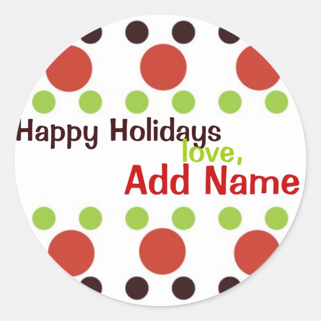 Adesivo Vinheta de Natal Personalizada Sassy Dots (Frente)