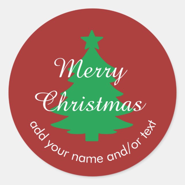 Adesivo Vinheta de Natal Personalizada Vermelha Tradiciona (Frente)