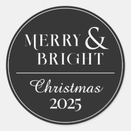 Adesivo Vinheta de Natal Preto Minimalista com Ano