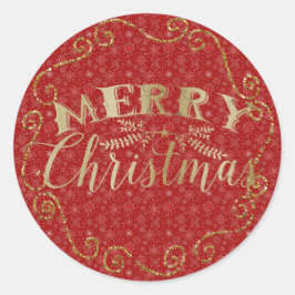 Adesivo Vinheta de Natal Red Snowflake