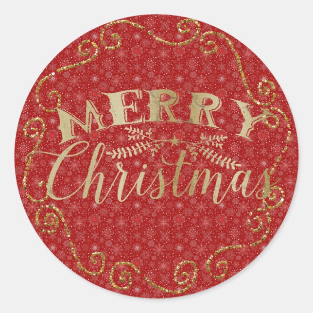 Adesivo Vinheta de Natal Red Snowflake (Frente)