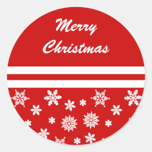 Adesivo Vinheta de Natal Red Snowflakes