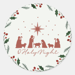 Adesivo Vinheta de Natal redonda da Natividade