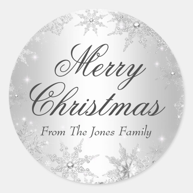 Adesivo Vinheta de Natal Silver Winter Wonderland (Frente)