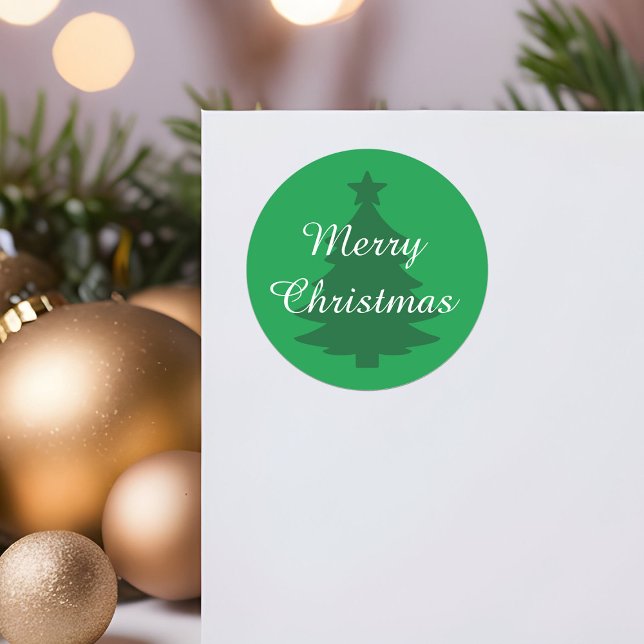 Adesivo Vinheta de Natal Tradicional - Verde Brilhante (Criador carregado)