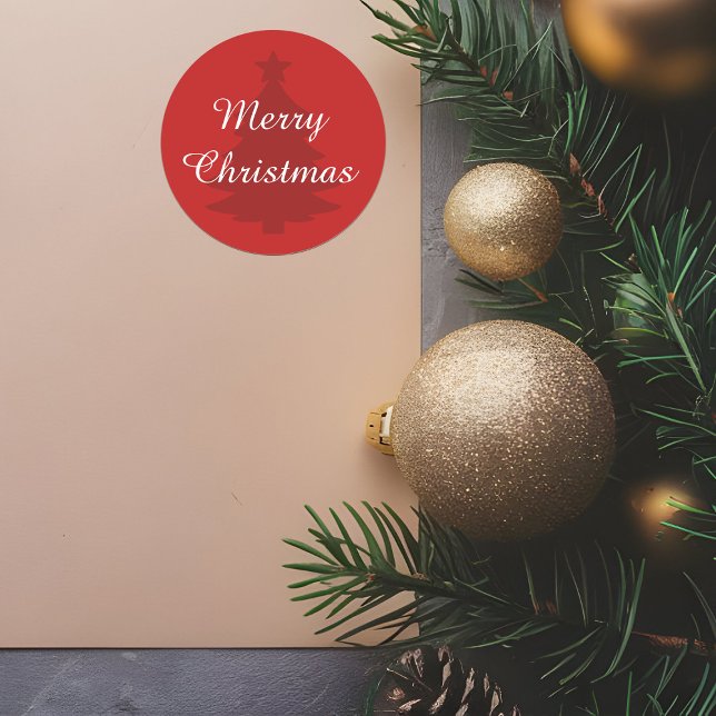 Adesivo Vinheta de Natal Tradicional - Vermelho Clássico (Criador carregado)