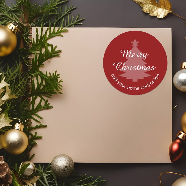 Adesivo Vinheta de Natal tradicional - Vermelho escuro (Criador carregado)