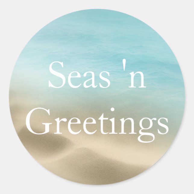 Adesivo Vinheta de Natal Tropical de ouro Beach (Frente)