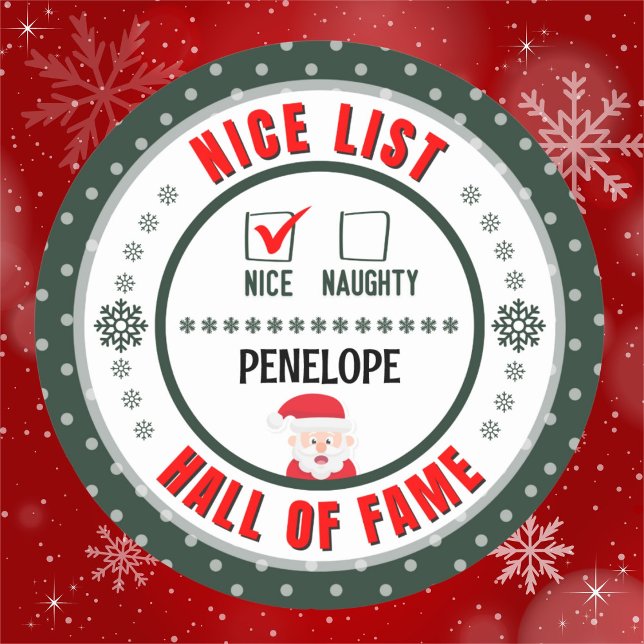 Adesivo Vinheta de Natal Verde da Fama Maldita (Get the matching Naughty sticker for a great couples gift. Merry Christmas!)