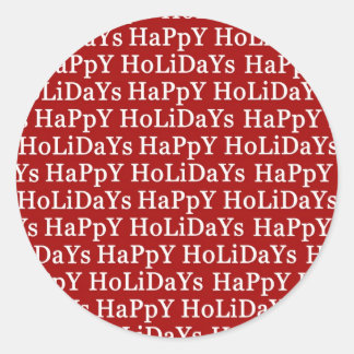 Adesivo Vinheta de Natal Vermelho Feliz Feriados