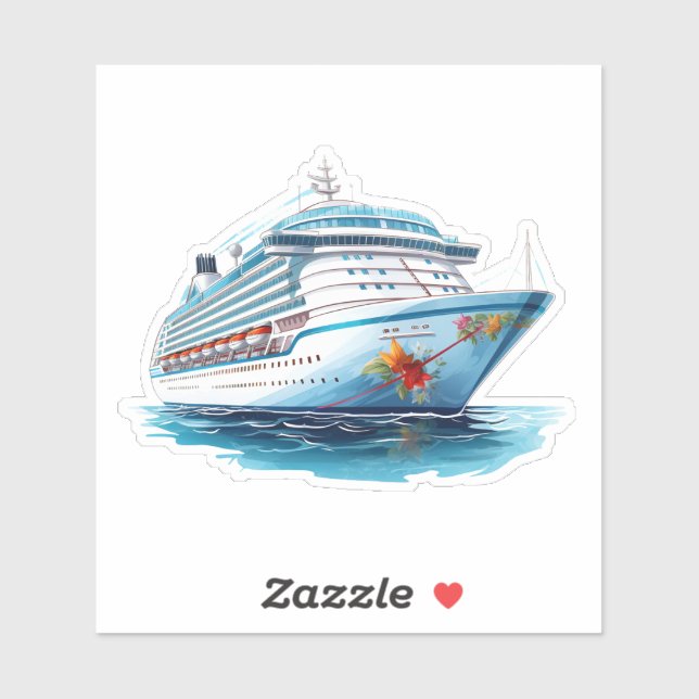 Adesivo Vinheta de navio de cruzeiro (Folha)