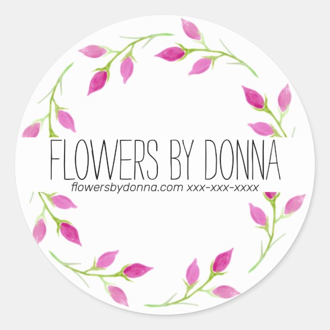 Adesivo Vinheta de negócios de flores (Frente)