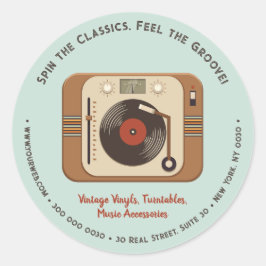 Adesivo Vinheta de negócios retro-turnável de vinil person