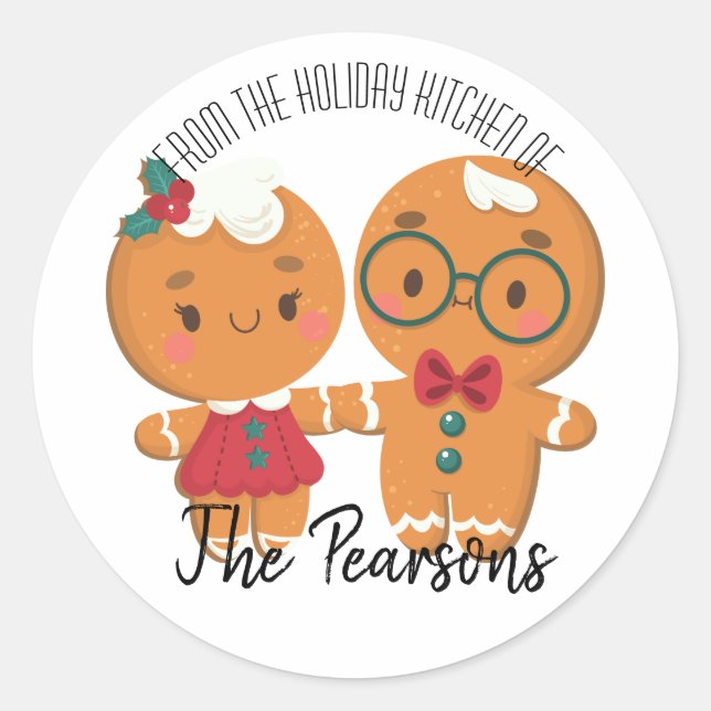 Adesivo Vinheta de nome da família de Natal feriado (Frente)