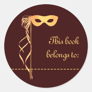 Adesivo Vinheta de Nome do Livro (Máscara de Faixa Dourada