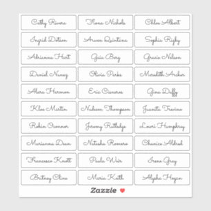 Adesivo Vinheta de nomes de convidados de script fofo tran