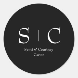 Adesivo Vinheta de nomes monogramas - Papel de carta de ca