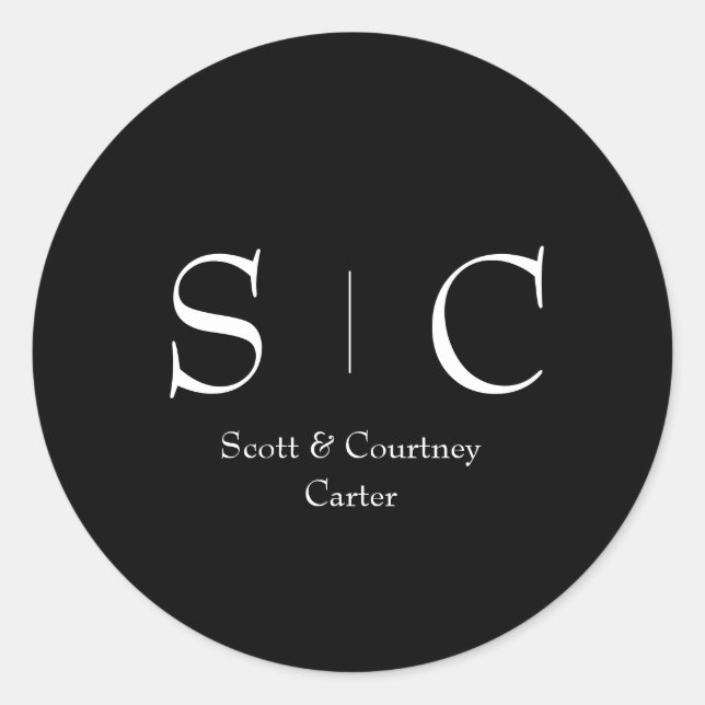 Adesivo Vinheta de nomes monogramas - Papel de carta de ca (Frente)