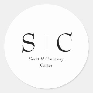 Adesivo Vinheta de nomes monogramas - Papel de carta de ca