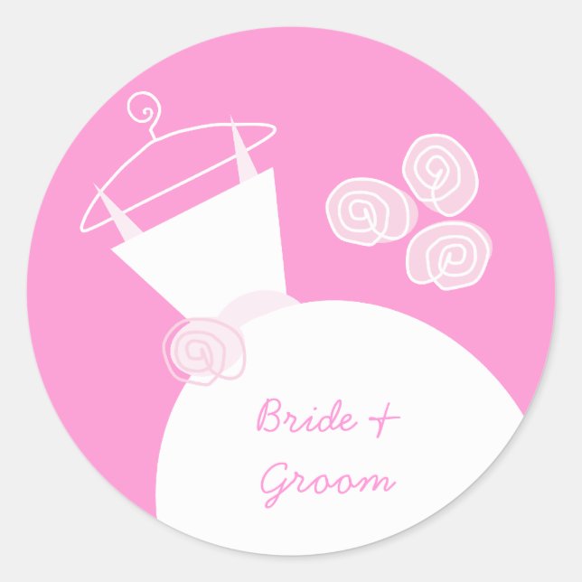 Adesivo Vinheta de 'Nomes' Rosa de Casamento (Frente)