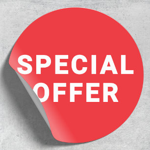 Adesivo Vinheta de oferta especial Promocional Vermelho