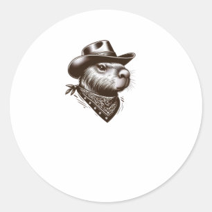 Adesivo Vinheta de Olhos Intensos Detalhada Denim Capybara
