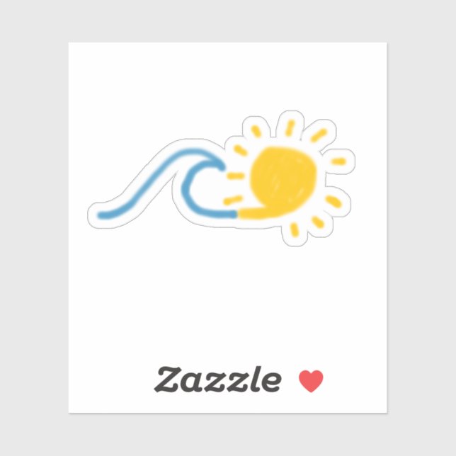 Adesivo Vinheta de ondas ensolaradas (Folha)