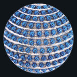 Adesivo Vinheta de ornamentação azulada<br><div class="desc">Adesivo redondo com uma imagem de um ornamento de cor azul. Veja confetti e papel de empacotamento. Veja toda a coleção do Chanucá Sticker na categoria CARDS & STICKERS na seção HOLIDAYS.</div>