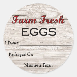 Adesivo Vinheta de ovos frescos com Fazenda personalizada