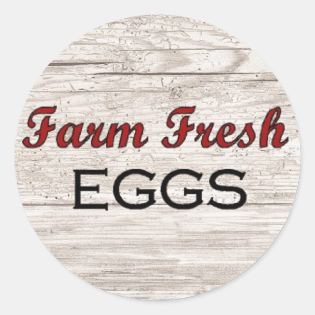 Adesivo Vinheta de ovos frescos de fazenda (Frente)