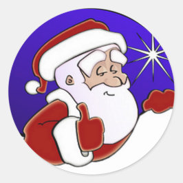 Adesivo Vinheta de papai noel de férias selo de Natal