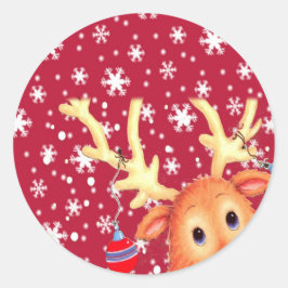 Adesivo Vinheta de Papais noeis de férias selo de Natal