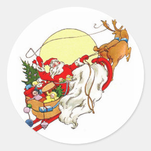 Adesivo Vinheta de Papais noeis de Natal