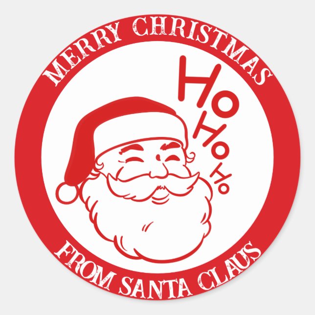 Adesivo Vinheta de Papais noeis de Natal (Frente)