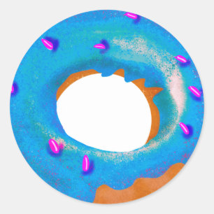 Adesivo Vinheta de parede de Rosquinha azul Bonito