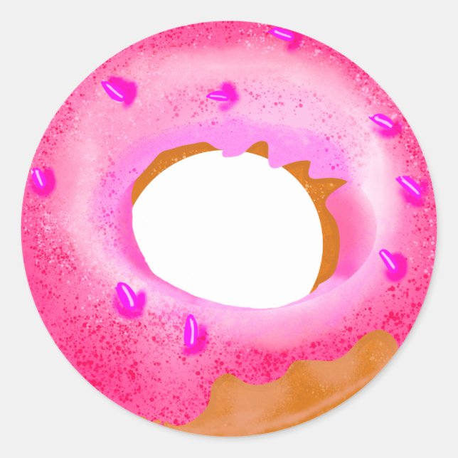 Adesivo Vinheta de parede de Rosquinha rosa bonito (Frente)