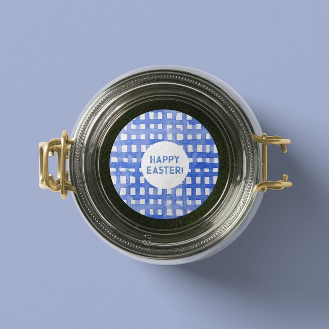 Adesivo Vinheta de Páscoa com padrão de xadrez (Criador carregado)