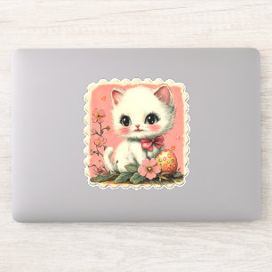 Adesivo Vinheta de Páscoa de Gato